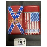 2 RED GIT-ER-DONE ZIPPO STYLE REFILLABLE NOVELTY 2 RED GIT-ER-DONE ZIPPO STYLE REFILLABLE NOVELTY