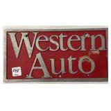 WESTERN AUTO METAL WALL PLAQUE WESTERN AUTO METAL WALL PLAQUE
