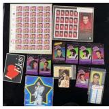 ELVIS COLLECTABLES-STAMPS, TRADING CARDS (UNOPENED ELVIS COLLECTABLES-STAMPS, TRADING CARDS (UNOPENED