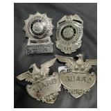 2 CORRECTIONAL OFFICER BADGES & 2 GUARD BADGES 2 CORRECTIONAL OFFICER BADGES & 2 GUARD BADGES