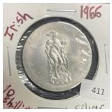 1966 IRISH SILVER 10 SHILLINGS