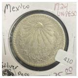 1924 MEXICO SILVER 1 PESO