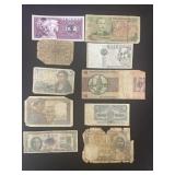 LOT OF (10) FOREIGN NOTES
