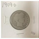 1909-D BARBER QUARTER