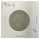 1906-D BARBER QUARTER