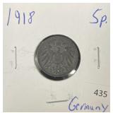 1918 GERMANY 5 PFENNIG