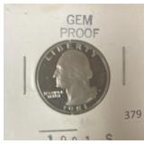 1891-S PROOF QUARTER