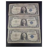 (3) 1957 $1 SILVER CERTIFICATES