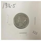 1916-S MERCURY DIME