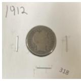 1912 BARBER DIME