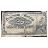 1900 CANADA 25 CENT SHINPLASTER