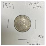 1921 CANADA SILVER DIME