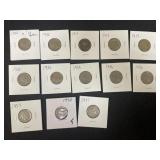 LOT OF (13) ASSORTED BUFFALO NICKELS