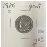 1986-S PROOF ROOSEVELT DIME