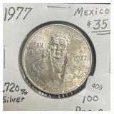1977 MEXICO SILVER 100 PESOS