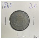 1865 TWO CENT PIECE