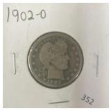 1902-O BARBER QUARTER
