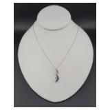 LE VIAN 14K WHITE GOLD AND SAPPHIRE PENDANT