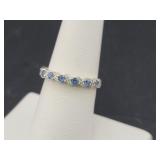 LE VIAN 14K WHITE GOLD AND SAPPHIRE RING - SIZE: 7