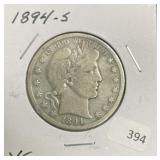 1894-S BARBER HALF DOLLAR