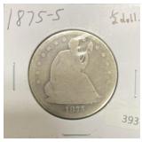 1875-S SEATED LIBERTY HALF DOLLAR