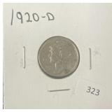 1920-D MERCURY DIME