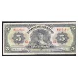 1963 MEXICO 5 PESO NOTE