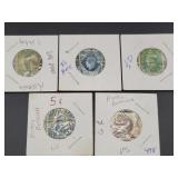STAMPS: BRITISH 10 PENCE AND 1/2D,  AUSTRALIA
