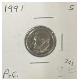 1991-S PROOF ROOSEVELT DIME