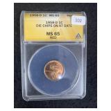1958-D LINCOLN CENT (DIE CHIPS) (ANACS