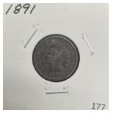 1891 INDIAN CENT
