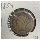 1854 LARGE CENT
