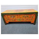 TIBETAN PRAYER TABLE - PAINTED - 34" X 13" X 14"