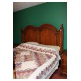 OAK KING SIZE BED - 66" TALL HEADBOARD - 35" TAL OAK KING SIZE BED - 66" TALL HEADBOARD - 35" TAL
