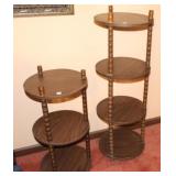 (2) ROUND STANDS - 44" TALL AND 30" TALL (2) ROUND STANDS - 44" TALL AND 30" TALL