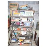 RACK W/CAR ITEMS AND REPAIR MANUALS RACK W/CAR ITEMS AND REPAIR MANUALS