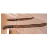 MACHETE AND LARGE BUTCHER KNIFE MACHETE AND LARGE BUTCHER KNIFE