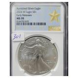2024-W SILVER EAGLE - NGC GRADED: MS70 - 2024-W SILVER EAGLE - NGC GRADED: MS70 -