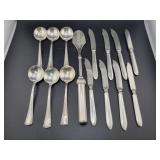 GORHAM "DOWAGER" CHEESE SCOOP, 6 ALVIN SPOONS, GORHAM "DOWAGER" CHEESE SCOOP, 6 ALVIN SPOONS,