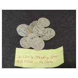 (16) SILVER STANDING LIBERTY QUARTERS - NO DATES (16) SILVER STANDING LIBERTY QUARTERS - NO DATES