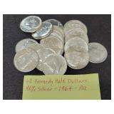 (20) 1964 KENNEDY HALF DOLLARS - 90% (20) 1964 KENNEDY HALF DOLLARS - 90%