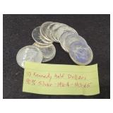 (10) 1964 KENNEDY HALF DOLLARS - 90% (10) 1964 KENNEDY HALF DOLLARS - 90%