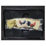ROOSTERS SINGLE BLADE FOLDING KNIFE IN TIN BOX ROOSTERS SINGLE BLADE FOLDING KNIFE IN TIN BOX