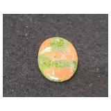 24.99 CT GREEN ORANGE JASPER PENDANT - OVAL - 24.99 CT GREEN ORANGE JASPER PENDANT - OVAL -