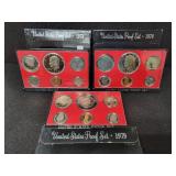 (3) MINT PROOF SETS: 1973, 1974. 1979 (3) MINT PROOF SETS: 1973, 1974. 1979