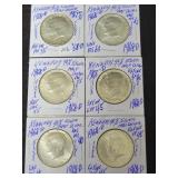 (6) 1968-D KENNEDY HALF DOLLARS - 40% SILVER (6) 1968-D KENNEDY HALF DOLLARS - 40% SILVER