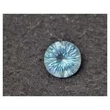 9.67 CT AQUA BLUE QUARTZ - CONCAVE - ROUND 9.67 CT AQUA BLUE QUARTZ - CONCAVE - ROUND