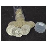 ROLL OF (40) SILVER WASHINGTON QUARTERS ROLL OF (40) SILVER WASHINGTON QUARTERS