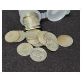 ROLL OF (40) SILVER WASHINGTON QUARTERS ROLL OF (40) SILVER WASHINGTON QUARTERS