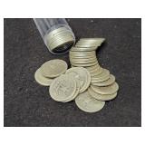 ROLL OF (40) SILVER WASHINGTON QUARTERS ROLL OF (40) SILVER WASHINGTON QUARTERS